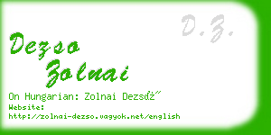 dezso zolnai business card